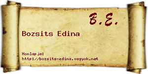 Bozsits Edina névjegykártya
