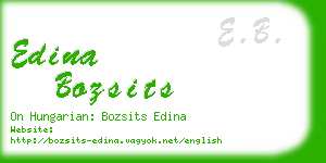 edina bozsits business card